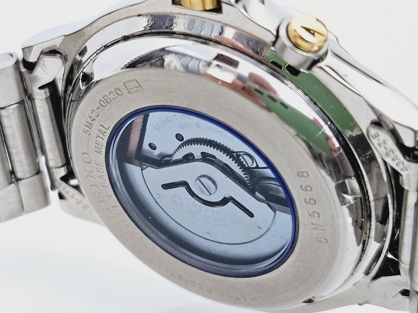 Seiko - Kinetic Sq50 - Ref. 5m42-0B20 - Gold Steel - Nos