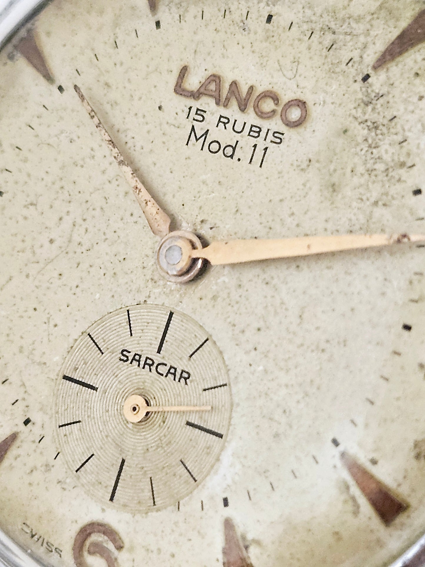 Lanco - Mod. 11 - Double Signed Dial - Sarcar - Vintage Watch Oversize Case