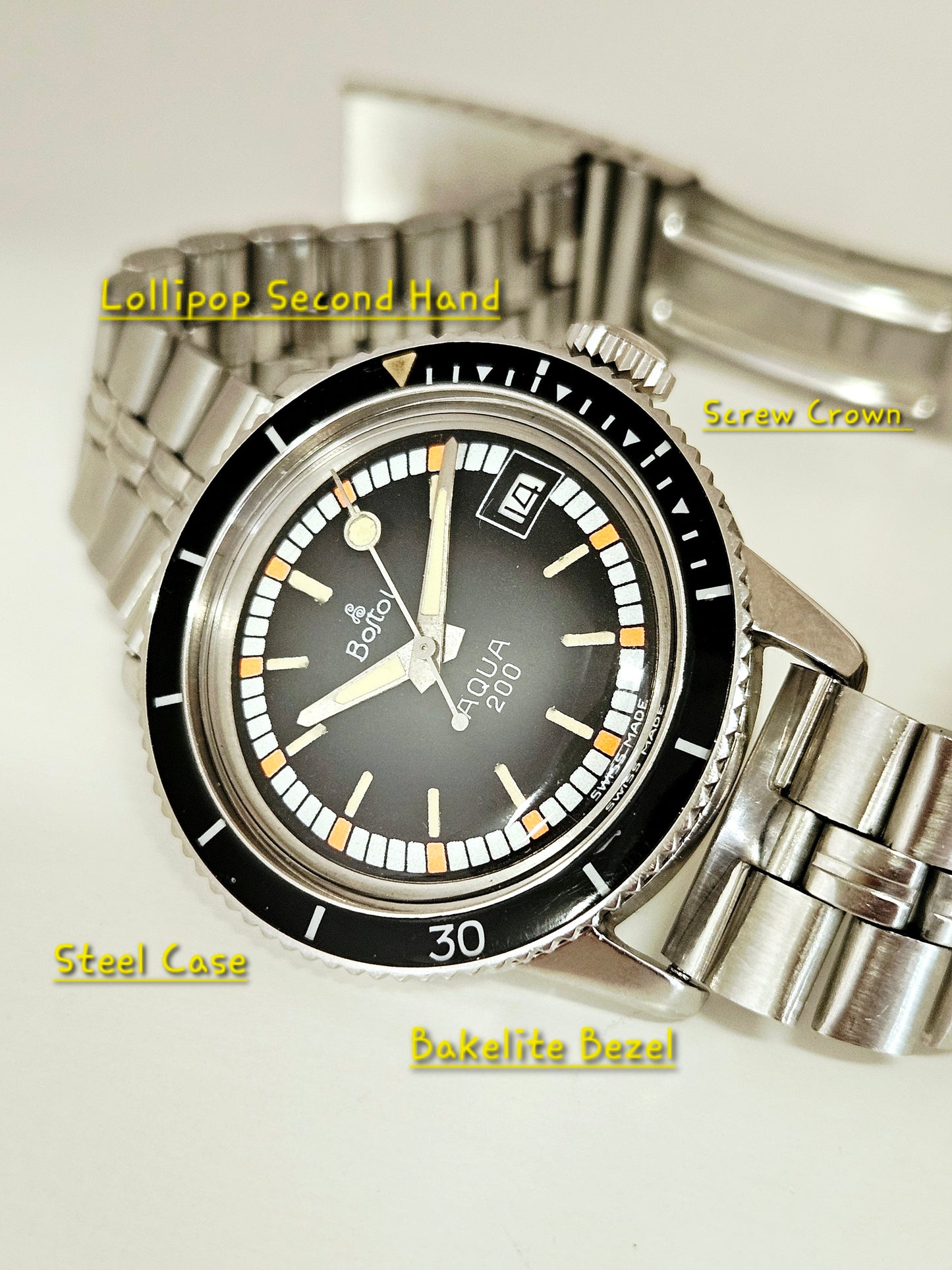 Skin Diver - Bostol - Mod. Aqua 200 - Ref 1200 - Automatico - Ghiera Bakelite - Swiss Made