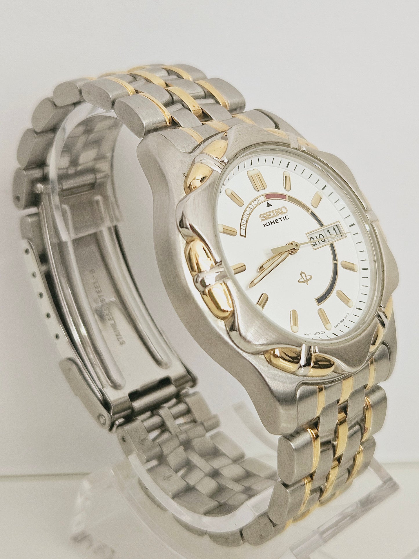 Seiko Kinetic - Ref. 5m43-OA70 - Gold Steel - Nos