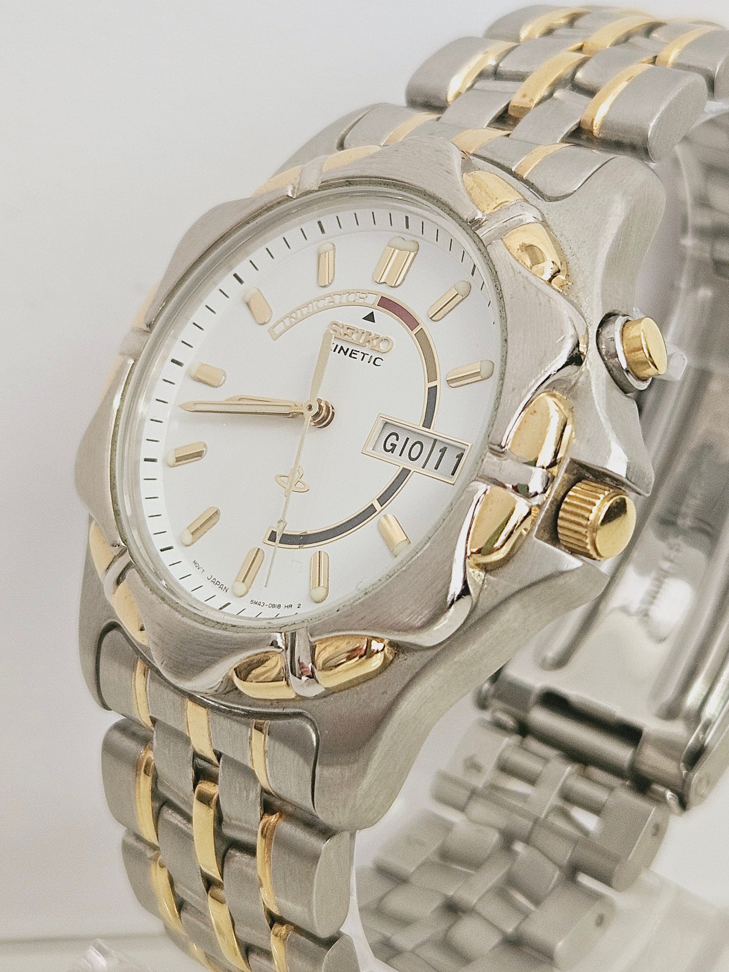 Seiko Kinetic - Ref. 5m43-OA70 - Gold Steel - Nos