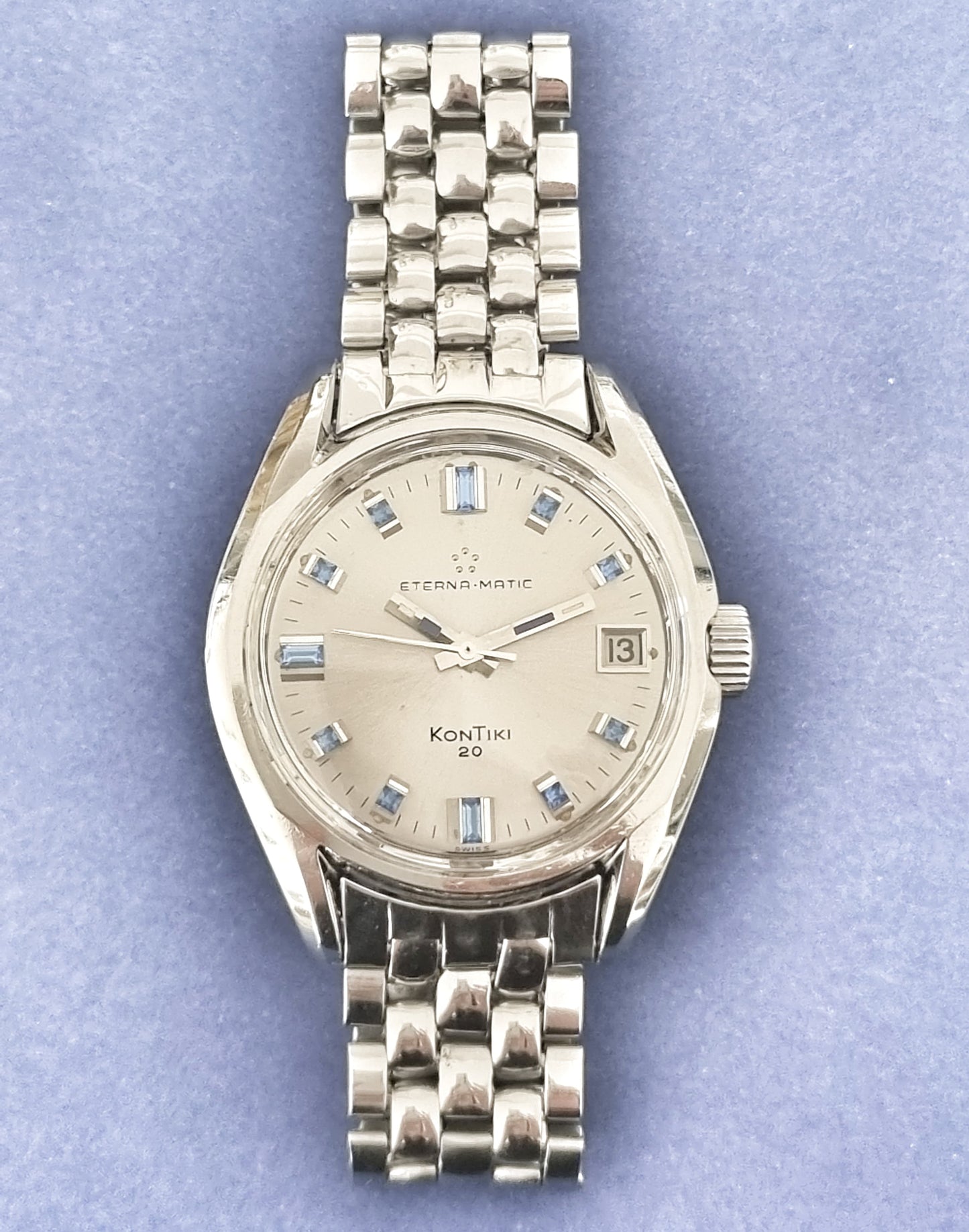 Eterna Matic - Kontiki 20 - 130FTT - Gay Freres - Rare Lapis Lazuli Dial