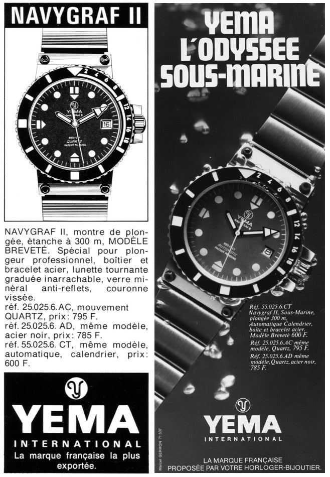 Yema Navygraf II -Automatic -Ref. 55.025.6 - Vintage Diver Breveté