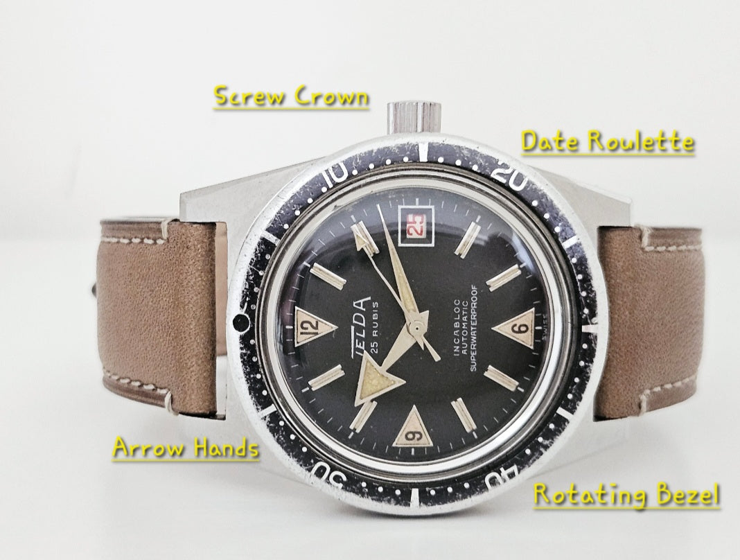 Telda - Diver - Superwaterproof - Automatico - Date Roulette - Swiss Made