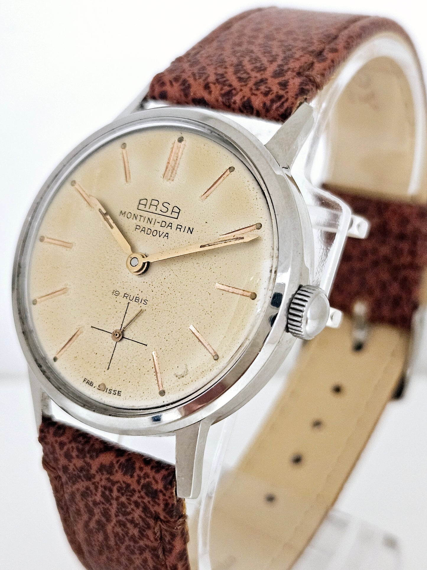 Arsa - Double Signed Montini Da Rin - Steel Case -  Cal. 646-13 - Vintage Watch