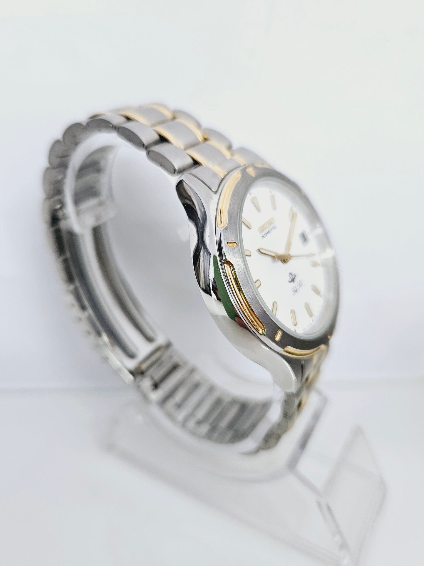 Seiko - Kinetic Sq50 - Ref. 5m42-0B20 - Gold Steel - Nos