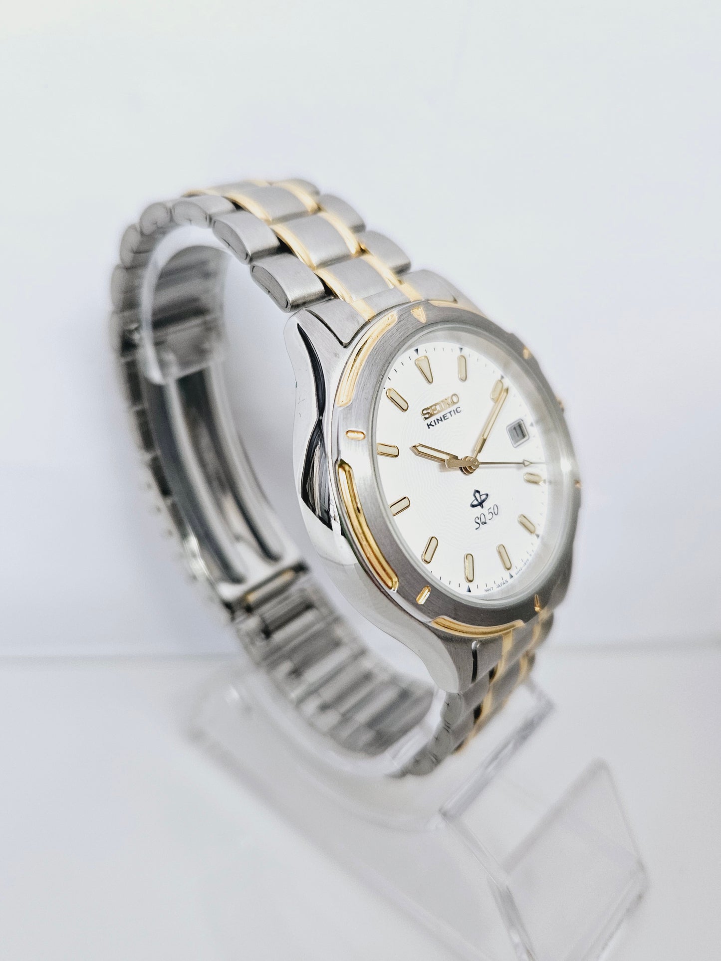 Seiko - Kinetic Sq50 - Ref. 5m42-0B20 - Gold Steel - Nos