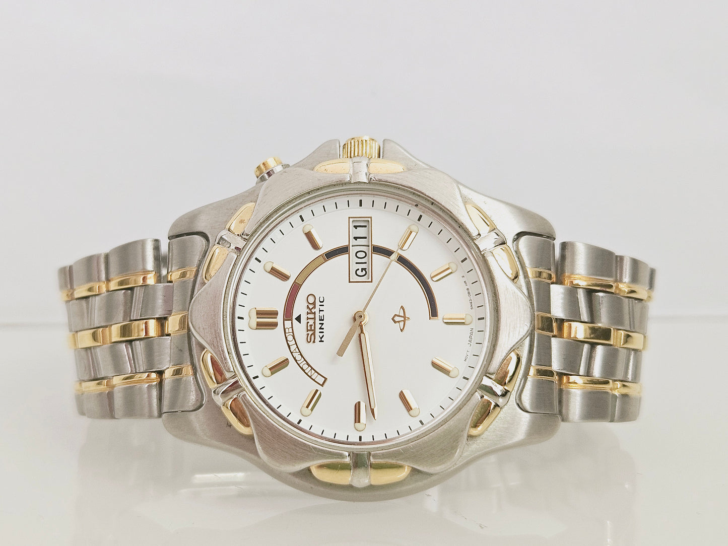 Seiko Kinetic - Ref. 5m43-OA70 - Gold Steel - Nos