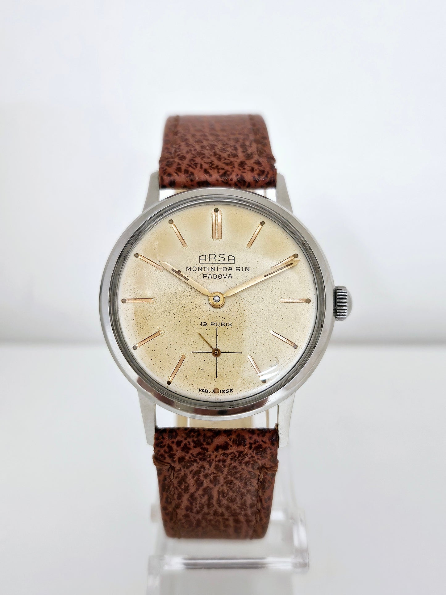 Arsa - Double Signed Montini Da Rin - Steel Case -  Cal. 646-13 - Vintage Watch