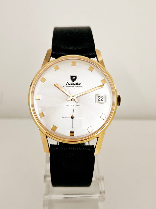 Nivada - Compensamatic - Date - Carica Manuale - Gold Plated - Vintage Watch