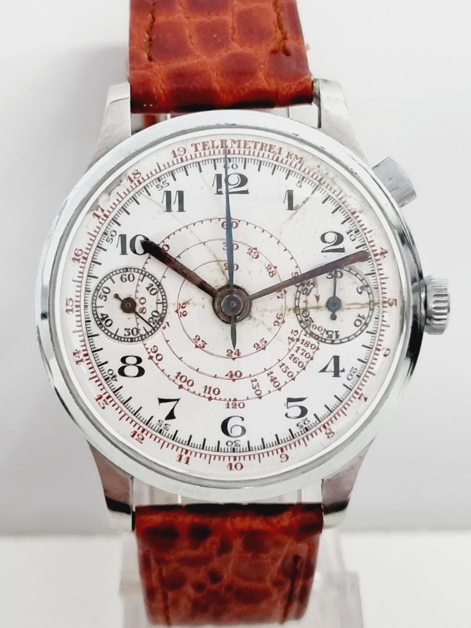 Anonymous Chronograph - Vintage 1930s - Monopusher - Landeron Hahn - Ceramic Dial