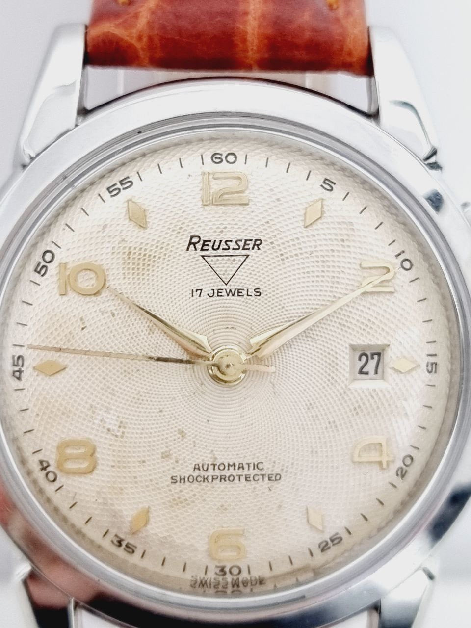 Reusser - Automatic Watch - Quick Date Button - Vintage - Steel Case