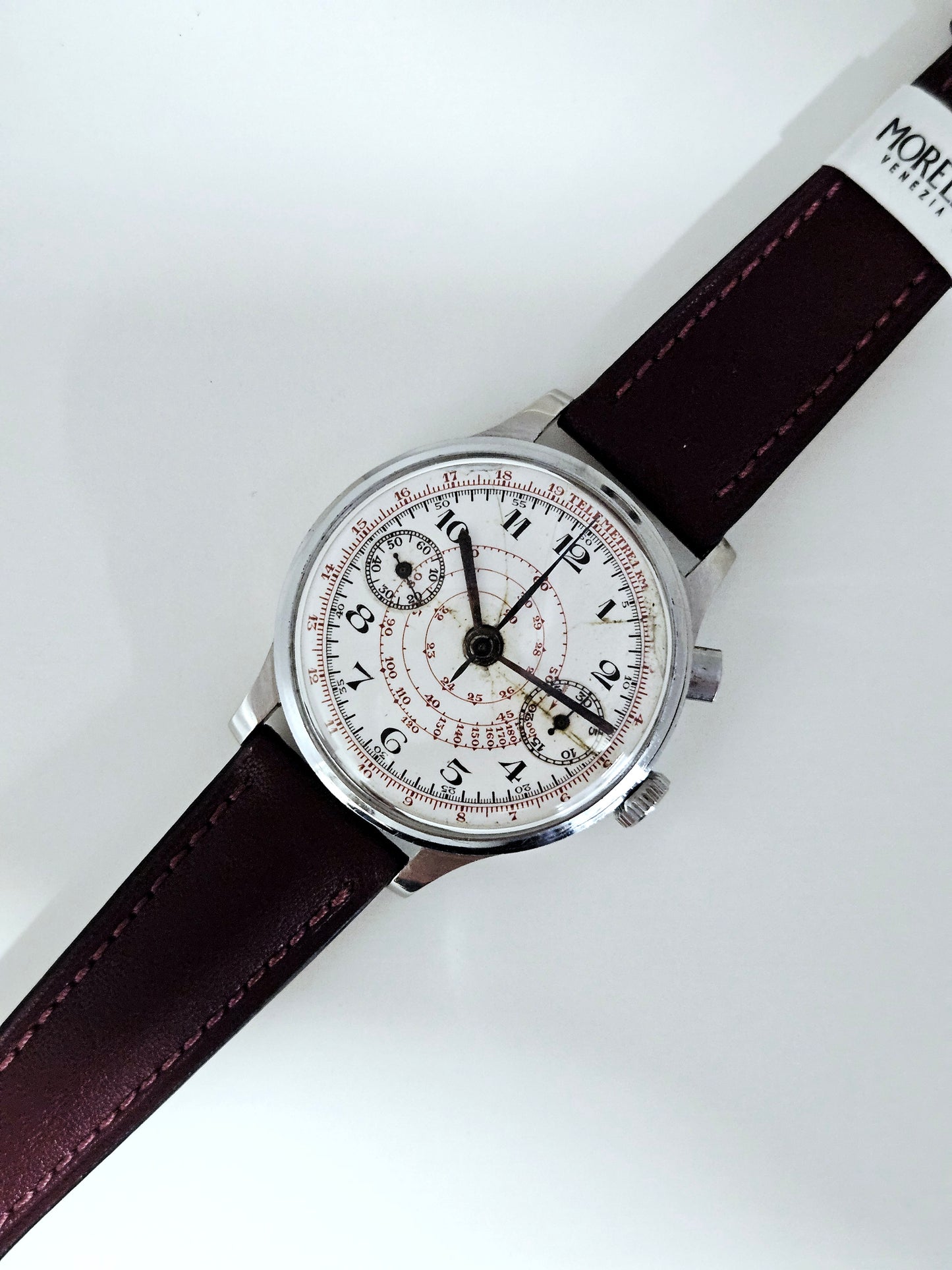 Anonymous Chronograph - Vintage 1930s - Monopusher - Landeron Hahn - Ceramic Dial