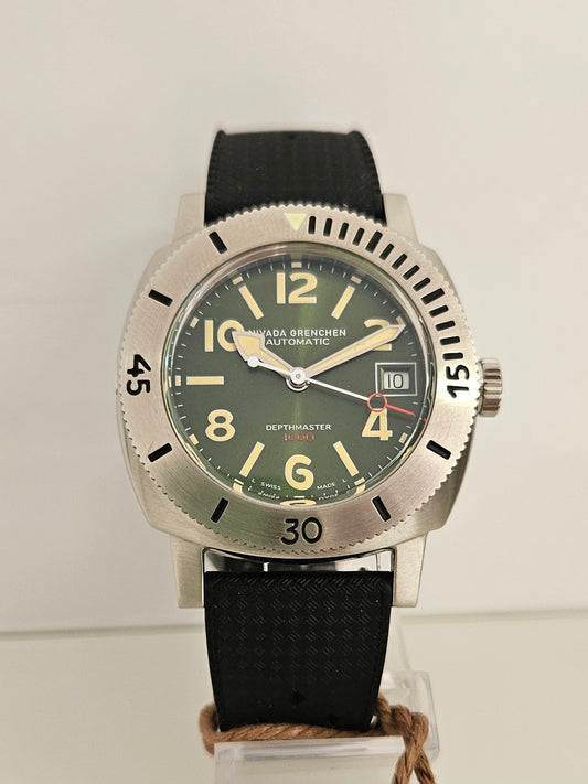 Nivada Grenchen - DepthMaster - Ref. 14103A - Sunray Green - Full Set