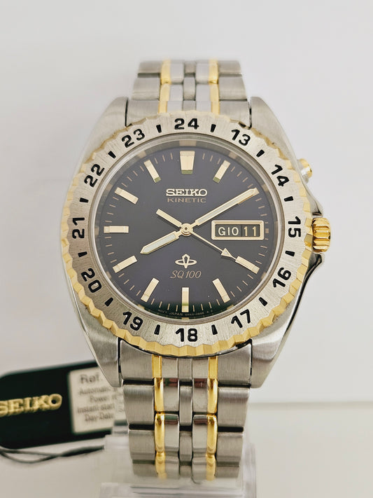 Seiko - Kinetic SQ100 - Ref. 5m43-OA90 - Full Set - Nos Condition