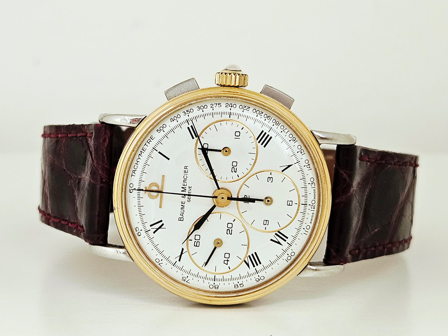Baume & Mercier - Chronograph Tricompax - Ref. 6101-099 - Acciaio e Oro 18Kt - Set Completo - 1986