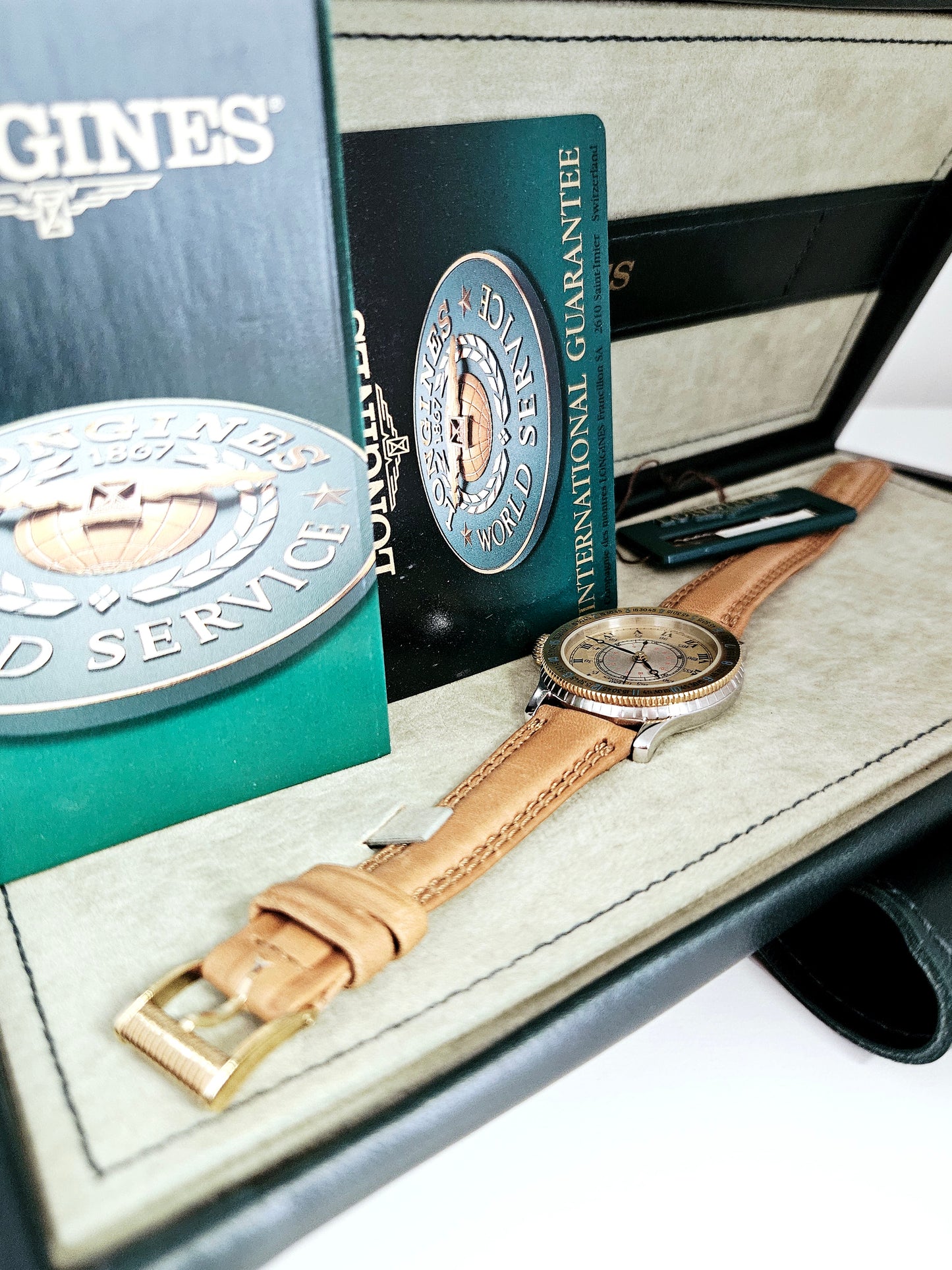 Longines - Lindbergh Hour Angle - Ref. 628-5229 - Gold/Steel - Full Set