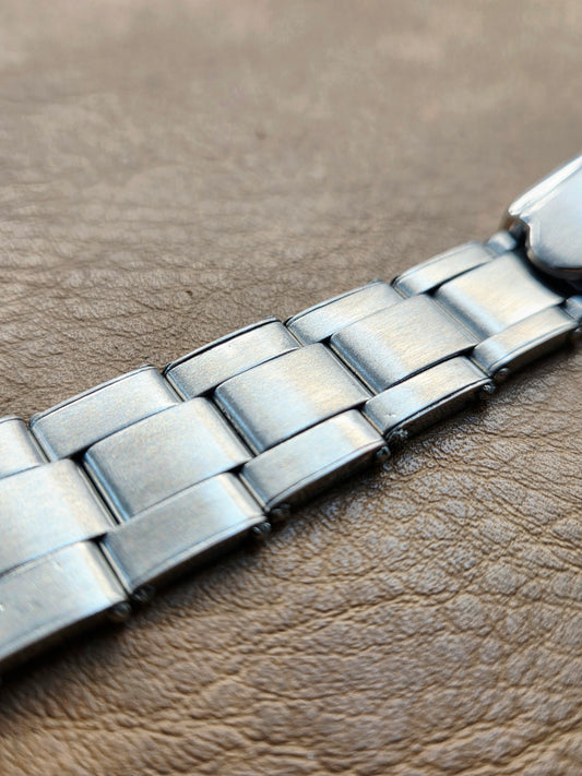 Bracciale Oyster - Rivetti - Finali Curvi - Acciaio Vintage - 18 mm