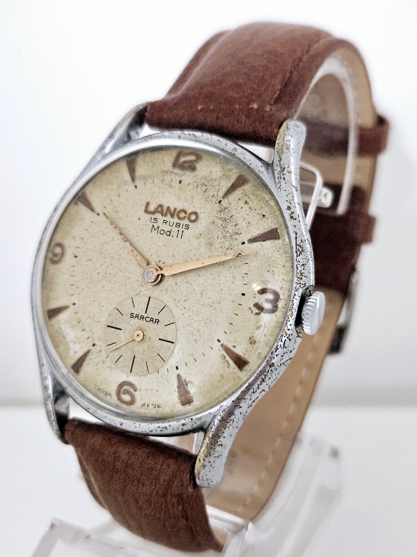 Lanco - Mod. 11 - Double Signed Dial - Sarcar - Vintage Watch Oversize Case