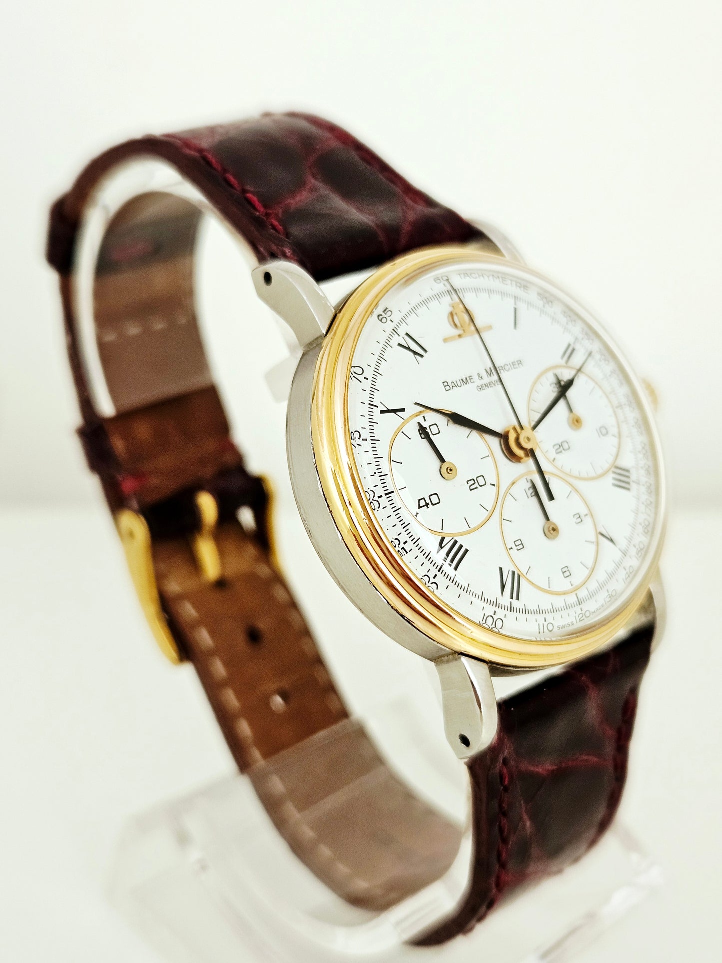 Baume & Mercier - Chronograph Tricompax - Ref. 6101-099 - Acciaio e Oro 18Kt - Set Completo - 1986