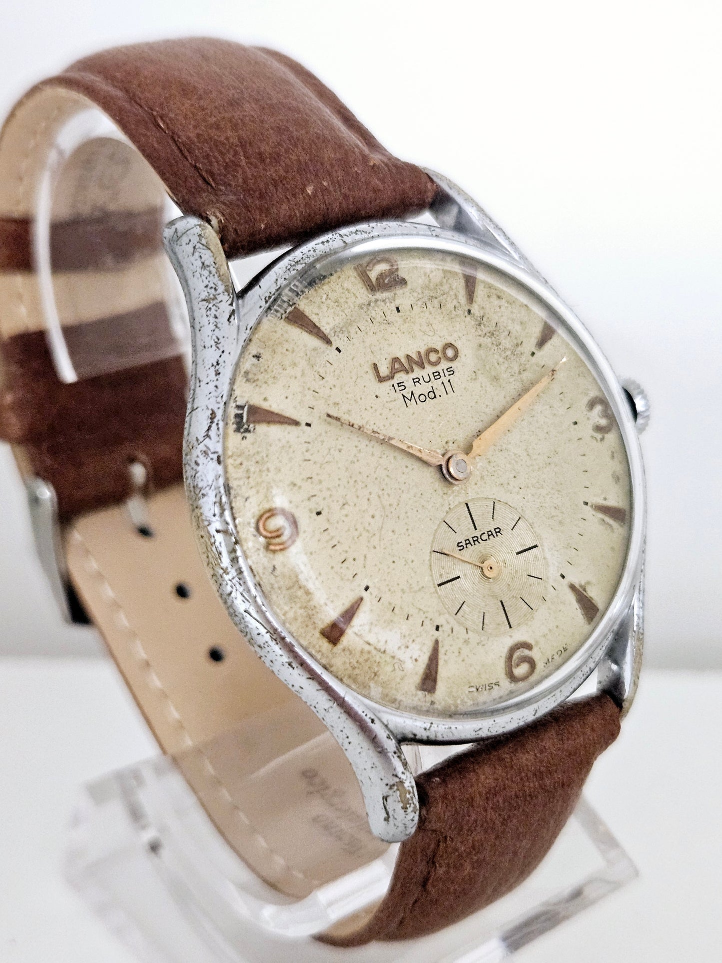 Lanco - Mod. 11 - Double Signed Dial - Sarcar - Vintage Watch Oversize Case