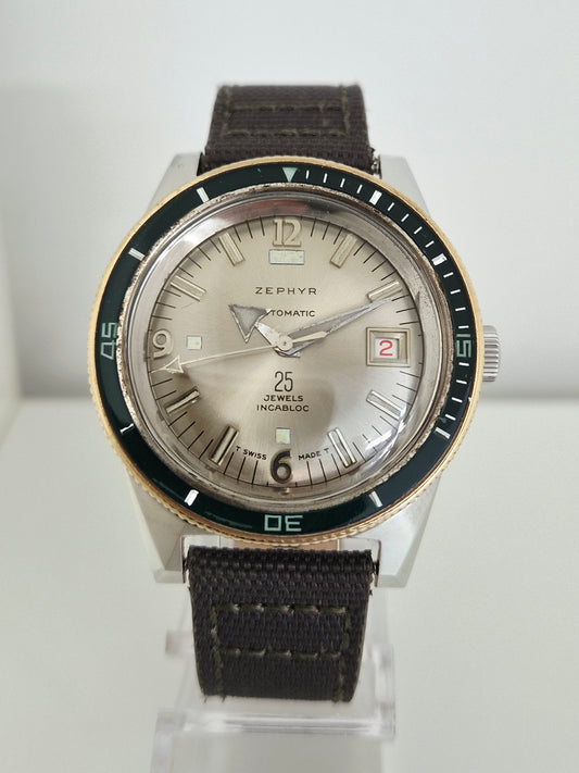 Zephyr - Vintage Diver - Automatico - 20 Atmos - Salazar Mark - Steel Case 39 mm