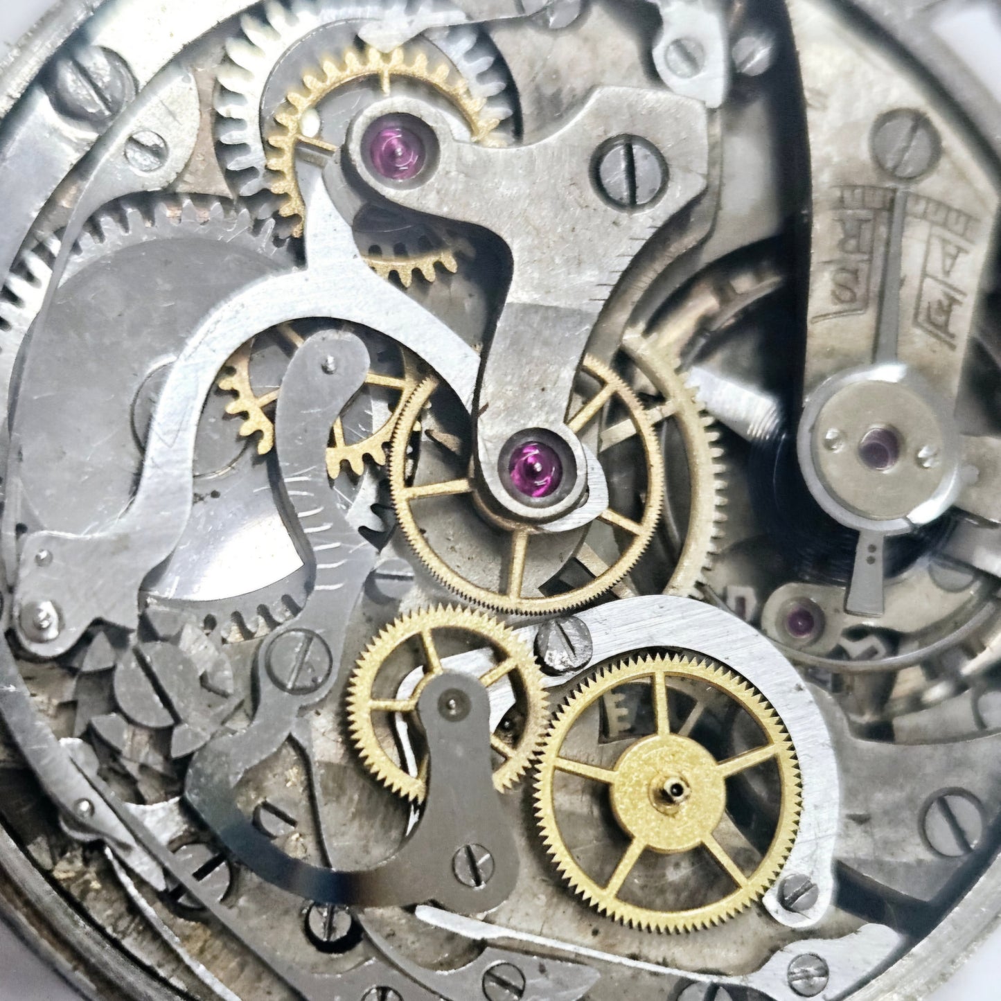 Anonymous Chronograph - Vintage 1930s - Monopusher - Landeron Hahn - Ceramic Dial
