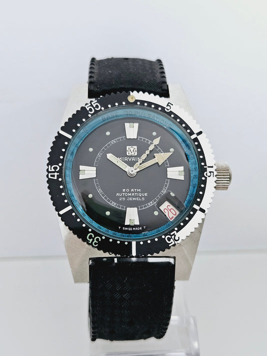 Mirvaine Skin Diver Automatic With Original Tropic Strap Rare Top Condition