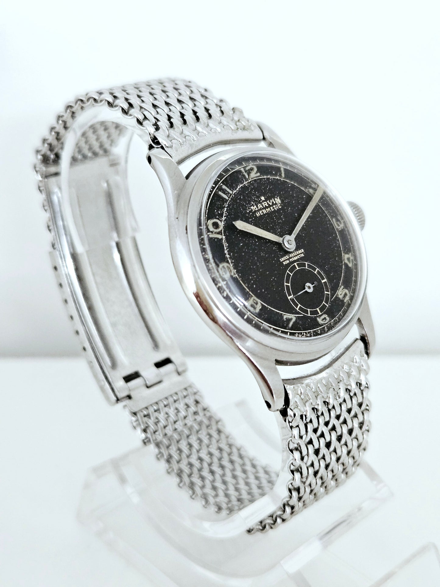 Marvin - Hermetic - Cal. 535 - Spillmann Steel Case - Easter Gift Dedication 1943 Toffenetti - Vintage Watch