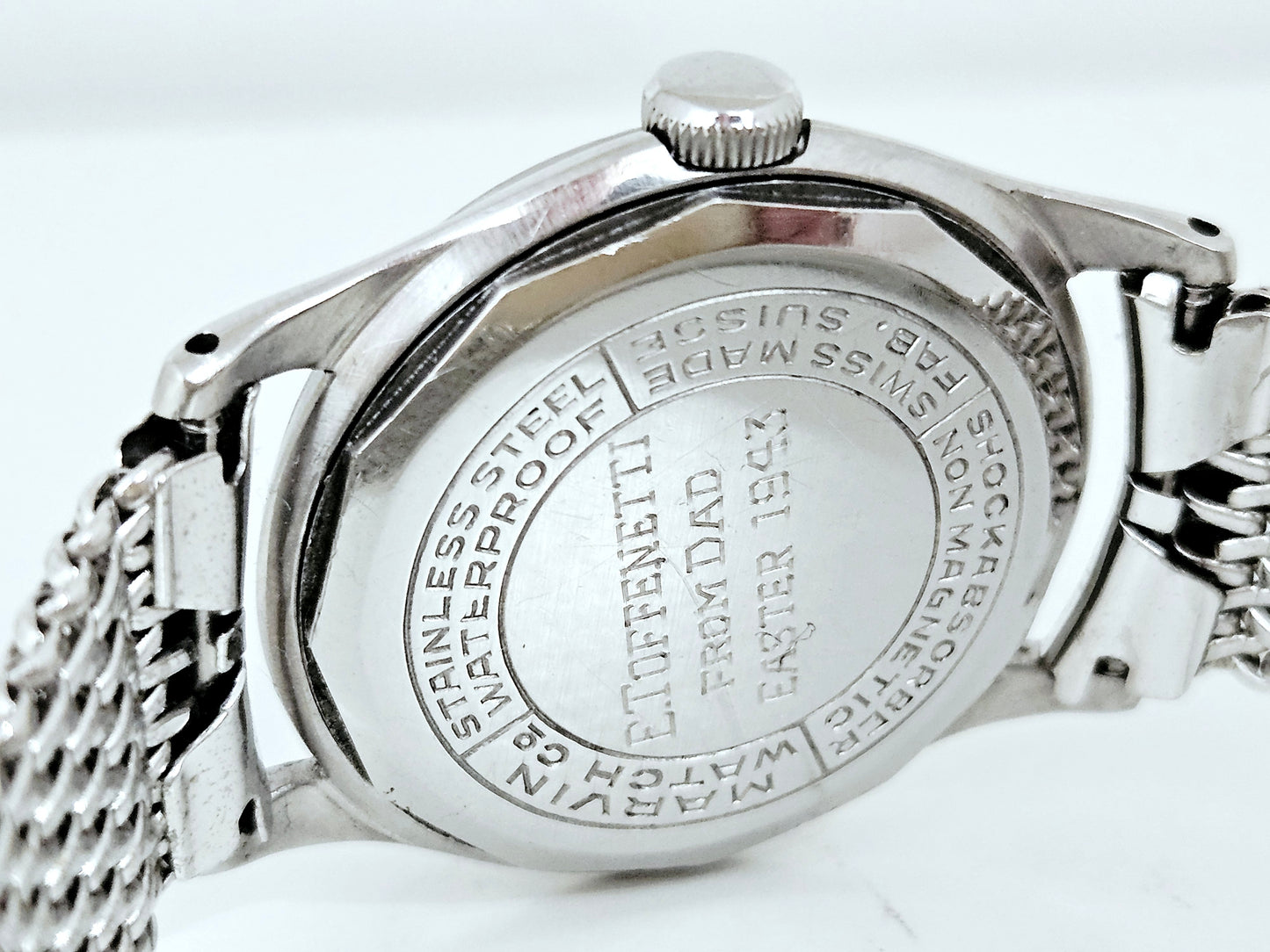 Marvin - Hermetic - Cal. 535 - Spillmann Steel Case - Easter Gift Dedication 1943 Toffenetti - Vintage Watch