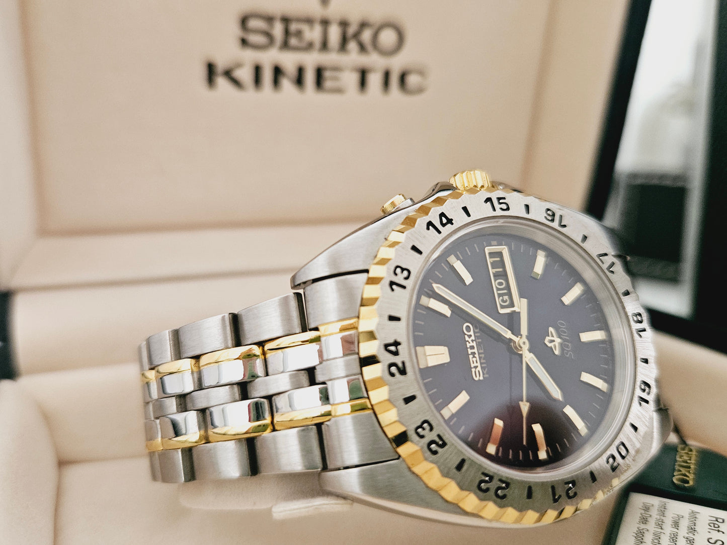 Seiko - Kinetic SQ100 - Ref. 5m43-OA90 - Full Set - Nos Condition